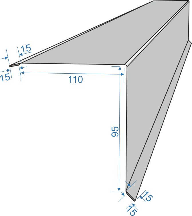 Торцевая планка для профнастила чертеж